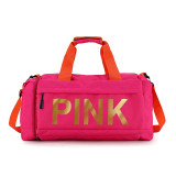 PINK Letter Travel  Sports Dry Wet Separation Shoes Storage Bag GBRF-92167