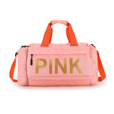 PINK Letter Travel  Sports Dry Wet Separation Shoes Storage Bag GBRF-92167