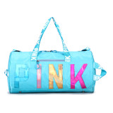 PINK Letter Laser Sequin Fitness Gym Travel Bags GBRF-92Laser