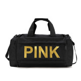 PINK Letter Travel  Sports Dry Wet Separation Shoes Storage Bag GBRF-92167