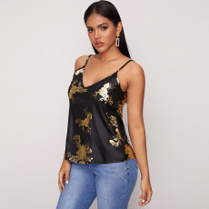 Plus Size Sexy Printed V Neck Sling Vest Top SH-390275