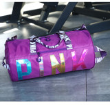 PINK Letter Laser Sequin Fitness Gym Travel Bags GBRF-92Laser