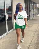 Casual Printed T Shirt And Shorts 2 Piece Sets SHD-9372