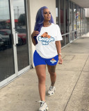 Casual Printed T Shirt And Shorts 2 Piece Sets SHD-9372