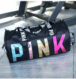 PINK Letter Laser Sequin Fitness Gym Travel Bags GBRF-92Laser