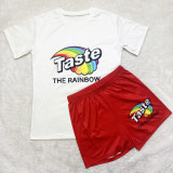 Casual Printed T Shirt And Shorts 2 Piece Sets SHD-9372