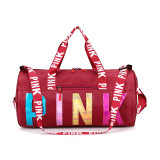 PINK Letter Laser Sequin Fitness Gym Travel Bags GBRF-92Laser