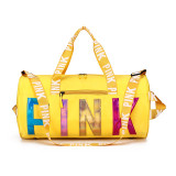 PINK Letter Laser Sequin Fitness Gym Travel Bags GBRF-92Laser