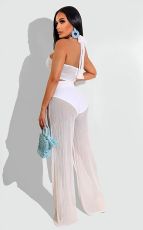 Sexy Halter Crop Top And Pants 2 Piece Sets NIK-294