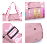 PINK Letter Laser Sequin Fitness Gym Travel Bags GBRF-92Laser