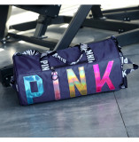 PINK Letter Laser Sequin Fitness Gym Travel Bags GBRF-92Laser