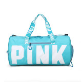 PINK Letter Fitness Travel Dry Wet Separation Shoes Storage Bag GBRF-882Upgrade