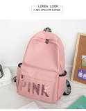 Pink Letter Backpack Sequin Laser Student Bag GBRF-92145