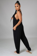 Casual Sleeveless Pocket Print Jumpsuit JPF-1067