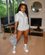 Trendy Short Sleeve Top+Shorts Two Piece Sets FENF-224