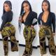 Retro Print High Waist Wide Leg Pants NY-10198