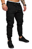 Men's Solid Color Tether Casual Pants FLZH-8811