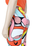 Plus Size Halter Printed Pants 2 Piece Sets ASL-7079