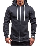 Men's Casual Solid Zip Hooded Coats FLZH-ZW08