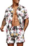 Short Loose Hawaiian Print Casual Shirt Set FLZH-ZT165-ZK81