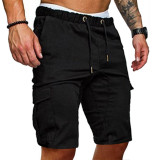 Men's Solid Color Tether Casual Shorts FLZH-ZK57