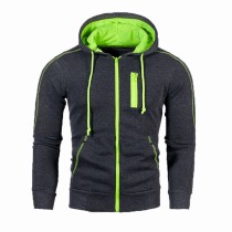 Men Zipper Decoration Casual Hooded Coats FLZH-ZW98