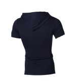 Men's Casual Short Sleeve Hoodie FLZH-ZT119