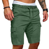 Men's Solid Color Tether Casual Shorts FLZH-ZK57