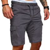 Men's Solid Color Tether Casual Shorts FLZH-ZK57