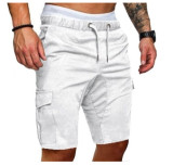 Men's Solid Color Tether Casual Shorts FLZH-ZK57