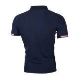Men Neckline Zipper Short Sleeve Casual POLO FLZH-ZT62
