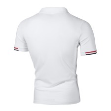 Men Neckline Zipper Short Sleeve Casual POLO FLZH-ZT62
