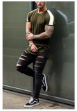 Men's Fashion Colorblock Short Sleeve T-Shirt FLZH-ZT162