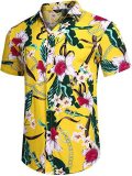 Men Printed Casual Short Sleeve Shirt Top FLZH-ZT165