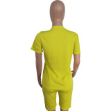 Solid T Shirt And Shorts 2 Piece Sets LSD-83666