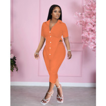 Solid Buttons Irregular Top+Capri Pants 2 Piece Sets FOSF-8215
