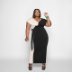 Plus Size Patchwork Ruffle Maxi Dress WPF-80588
