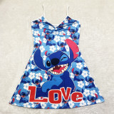 Cartoon Print Sling Mini Nightdress SHD-9816