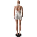 Sexy Knit Hollow Out Halter Top And Shorts Sets CM-8610