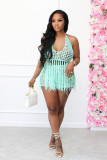 Sexy Knit Hollow Out Halter Top And Shorts Sets CM-8610