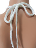 Sexy Knit Hollow Out Halter Top And Shorts Sets CM-8610