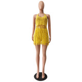 Sexy Knit Hollow Out Halter Top And Shorts Sets CM-8610