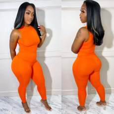 Solid Sleeveless Two Piece Pants Sets ZDF-31205