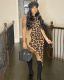 Leopard Sleeveless Irregular Midi Dress OD-8484