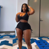 Plus Size Tank Top And Shorts Two Piece Sets WPF-80618