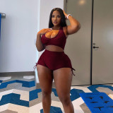 Plus Size Tank Top And Shorts Two Piece Sets WPF-80618