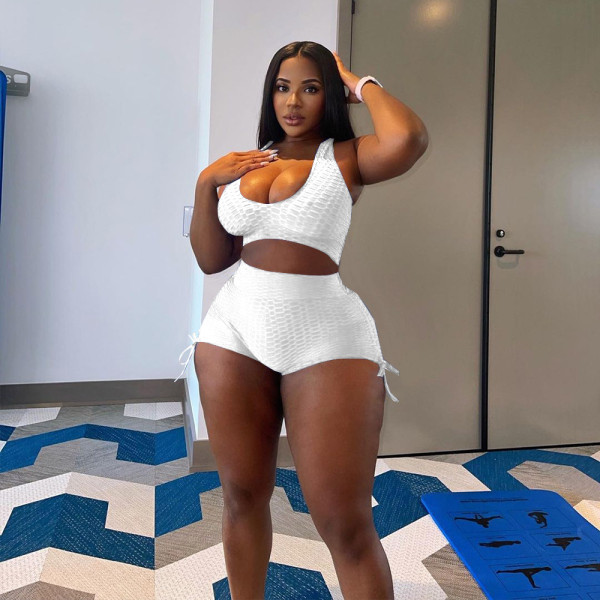 Plus Size Tank Top And Shorts Two Piece Sets WPF-80618