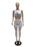 Sexy Lace Up Sleeveless See Through 2 Piece Sets MZ-2728