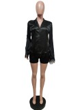 Sexy Tassel Shirt And Shorts 2 Piece Sets MEM-88436