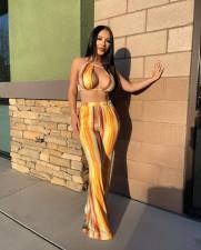 Sexy Printed Two Piece Pants Sets ZDF-31209